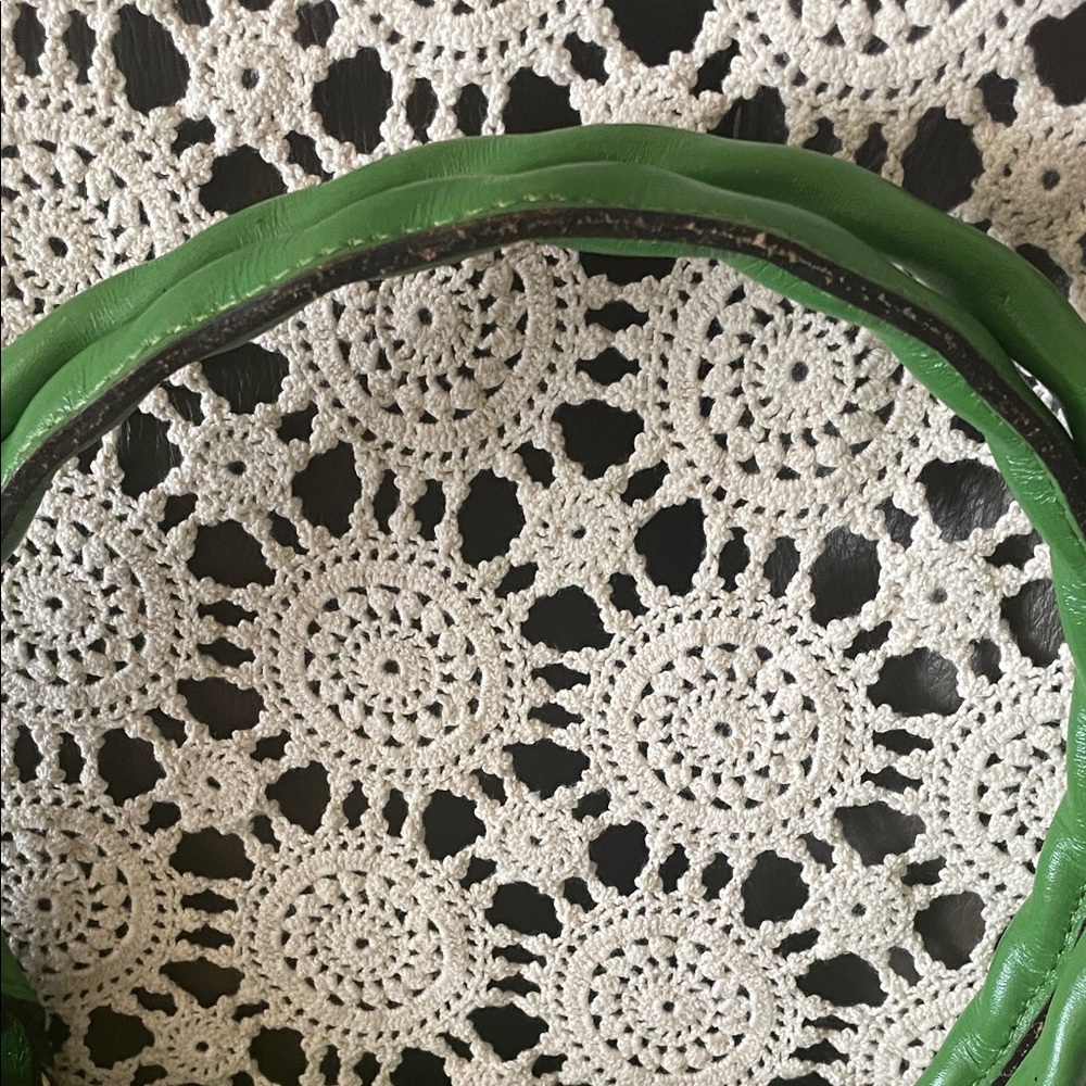 Patricia Nash Green Tooled Leather Floral Tote with Gold Accents - Picture 10 of 11